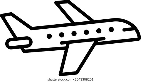 Commercial Plane Vector Illustration Detailed Icon