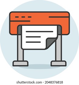 commercial plotter cutter Concept Vector Icon Design, Offset Printing Symbol, Digital Printer Services Sign, Cmyk Color print equipment Stock illustration