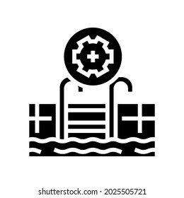 commercial pool services glyph icon vector. commercial pool services sign. isolated contour symbol black illustration