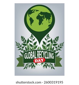 Commercial poster for Global Recycling Day, vector illustration