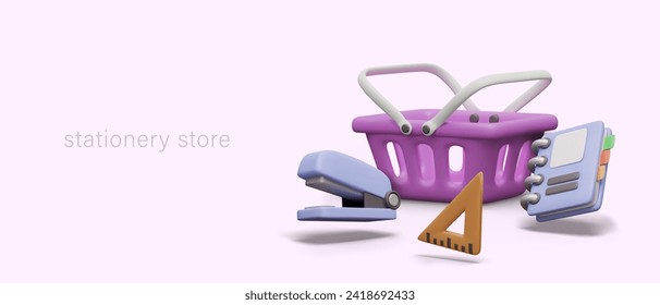 Commercial poster for online store of school and office supplies