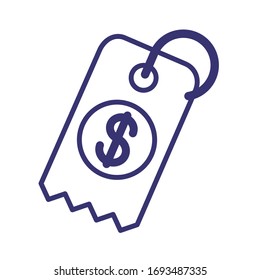 commercial price tag hanging line style vector illustration design