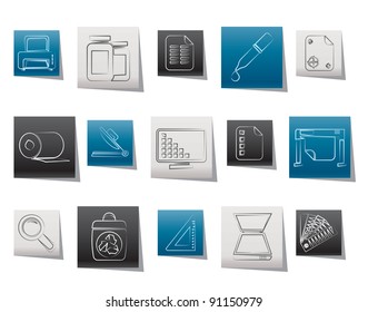 Commercial print icons - vector icon set