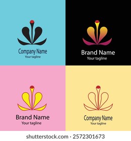 Commercial and professional latest unique logo design in four crafts of the same shape.