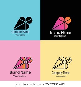 Commercial and professional latest unique logo design in four crafts of the same shape.