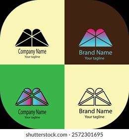 Commercial and professional latest unique logo design in four crafts of the same shape.