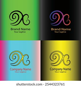 Commercial and Promotional Logo Designs in Four Crafts of the Same Shape.