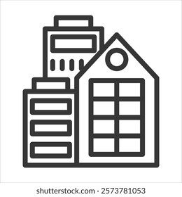 Commercial Property Outline Icon Vector Illustration