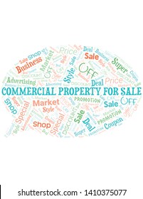 Commercial Property For Sale Word Cloud. Wordcloud Made With Text.