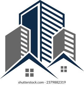 commercial real estate building home and  construction logo design