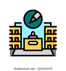 commercial retail space design color icon vector. commercial retail space design sign. isolated symbol illustration
