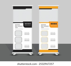 Commercial roll up banner template design for presentation and advertisement. Corporate x banner. Pull banner. Stand banner