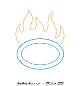 commercial seal onfire line color style icon vector illustration design