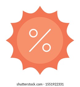 commercial seal with percent symbol vector illustration design
