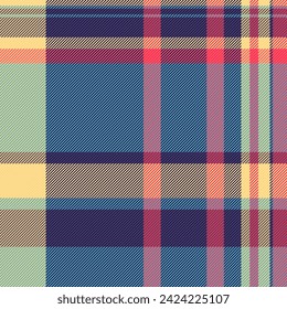 Commercial seamless fabric tartan, thread check texture plaid. Purity textile background vector pattern in dark and cyan color.