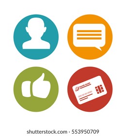 commercial set isolated icons