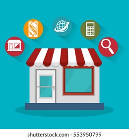 commercial set isolated icons