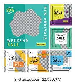 commercial set six banners templates