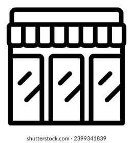 Commercial shop icon outline vector. Retail local store. Supermarket food chain