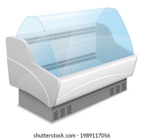 commercial shop refrigerator for cooling and preserving food vector illustration isolated on white background