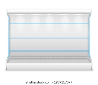 commercial shop refrigerator for cooling and preserving food vector illustration isolated on white background