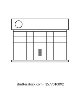 Commercial shopfront icon for retail store in vector line drawing