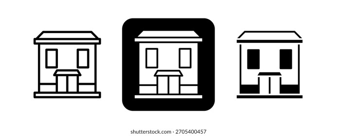 Commercial Solid color and black line drawing vector illustration set