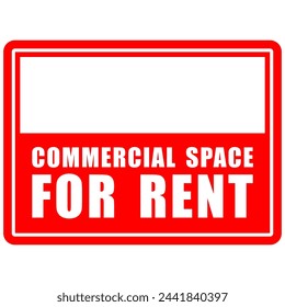 Espacio comercial en alquiler, vector de pegatina