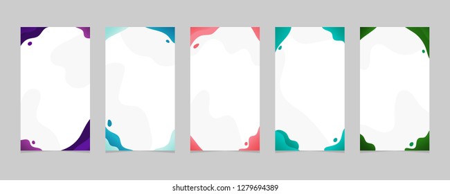 Commercial stories design, eps 10. Editable story cover design for promotion. Geometrical elements, trendy colours.
