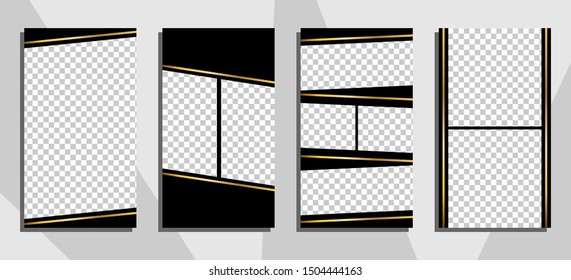 Commercial stories design, eps 10. Editable story cover design for promotion. Geometrical elements, trendy colours.