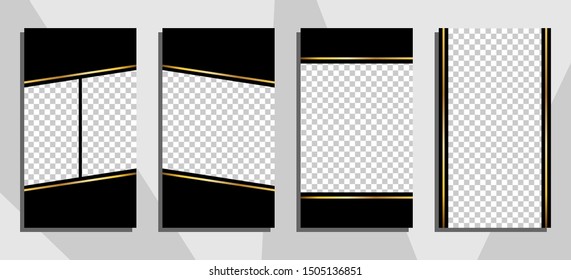 Commercial stories design, eps 10. Editable story cover design for promotion. Geometrical elements, trendy colours.
