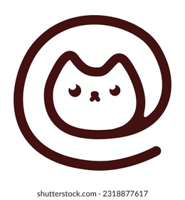 Commercial at symbol as a cat vector icon