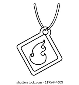 commercial tag with fire flame