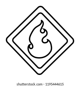commercial tag with fire flame