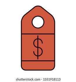 commercial tag hanging with dollar symbol vector illustration design