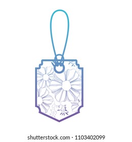 commercial tag hanging with floral decoration