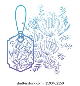 commercial tag hanging with floral decoration