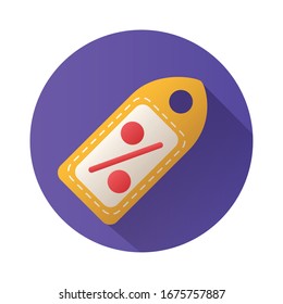 commercial tag hanging with percent symbol block style vector illustration