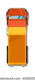 Commercial Tipper Isolated Top View Icon. Commercial Van, Modern Lorry Car, Freight Transport Side View Vector Illustration.