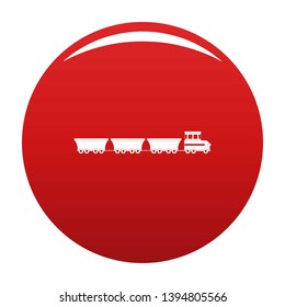 commercial train icon. Simple illustration of commercial train vector icon for any design red