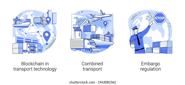 Commercial transportation industry abstract concept vector illustrations.