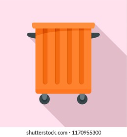 Commercial trash container icon. Flat illustration of commercial trash container vector icon for web design
