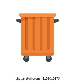 Commercial trash container icon. Flat illustration of commercial trash container vector icon for web design