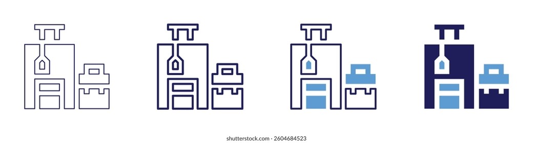 Commercial trolley icon in 4 different styles. Thin Line, Line, Bold Line, Duotone. Duotone style. Editable stroke.