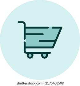 Commercial trolley, illustration, vector on a white background.