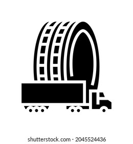 Commercial Truck Tires Glyph Icon Vector. Commercial Truck Tires Sign. Isolated Contour Symbol Black Illustration