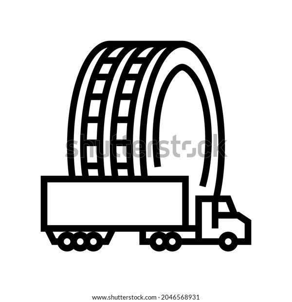 commercial truck tires\
line icon vector. commercial truck tires sign. isolated contour\
symbol black\
illustration