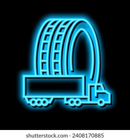 commercial truck tires neon light sign vector. commercial truck tires illustration