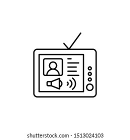 Commercial, TV, communication icon. Element of communication thin line icon