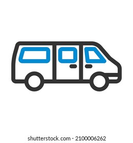 Commercial Van Icon. Editable Bold Outline With Color Fill Design. Vector Illustration.